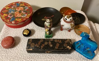 Assortment Of Oriental Figurine Plates