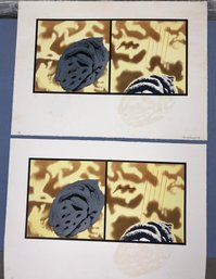 Pair Of Signed Abstract Modern Art Prints By Rex McManamy  #3/12 And 7/12  18 X 25