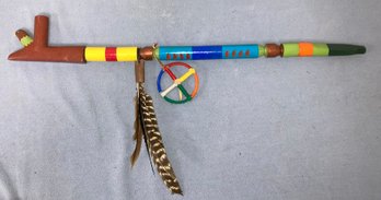 Large Native American Catlinite Peace Pipe 26 3/4 Long