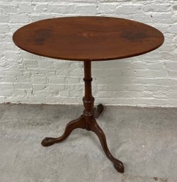 Period Mahogany Tilt Top Table With Centered Inlay Medallion Circa 1780