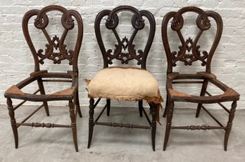 Lot Of Three Mahogany Balloon Back Chairs