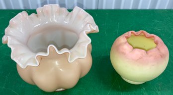 Lot Of Two Scalloped Vases