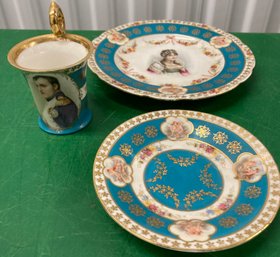 Three Pc Set Napoleon & Josephine Dresden
