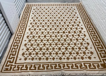 Large Greek Key Design Heavy Cotton Rug 122 X 97
