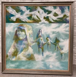 Signed Robert J. Lee Oil On Canvas 31 X 31