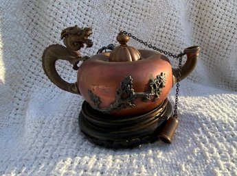 Japanese Mixed Metal Cigar Lighter Tea Kettle Style Gorham