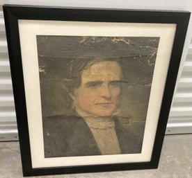 VERY RARE 19th Century Double Sided Oil On A Single Canvas Portrait 23 X 18