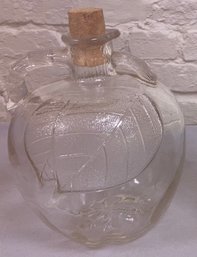Antique Apple Cider Jug With Cork And Glass Floral Vase