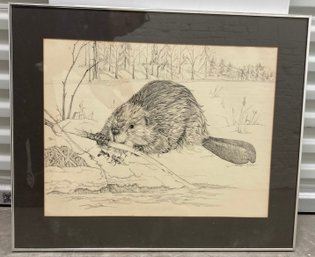 Signed Pen And Ink Print  By N. Covener 18 X 23