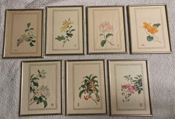Lot Of 7 Signed Oriental Watercolors 11.5 X 8.5