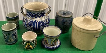Lot Of Mexican Stoneware Signed