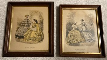 Lot Of 2 Framed Prints La Mode Illustree 15 X 12