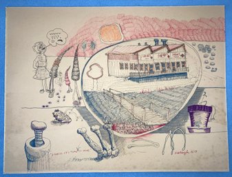 Pen And Colored Ink On Cardboard Signed By Kablazek76-7