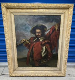 **UPDATED PHOTOS**. Oil On Canvas Painting Gold Gilt Frame 28 X 23