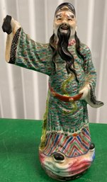 Porcelain Figure Of A Man Chinese Overglaze Enamel Decoration