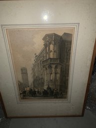 Vintage Etching 16.5 X 11
