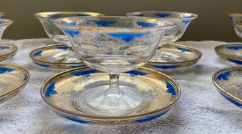 Cobalt And Gold Dessert Cups And Plates