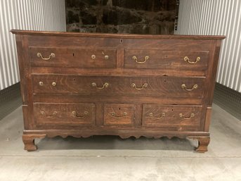 Antique Quartersawn Oak Chest On Bracketed Feet Lift Top Chest 43 X 17 X 60