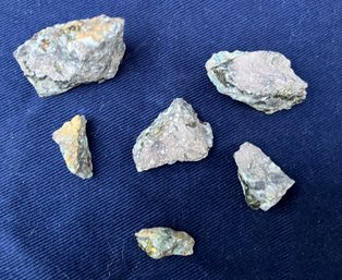 Six Pieces Of New Hampshire Iron Pyrite In Quartz Matrix Total Weight 0.7 Ounces