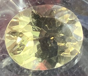Two Large Oval Cut Lemon Quartz Gemstones