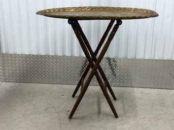 Vintage Brass Tray With Stand