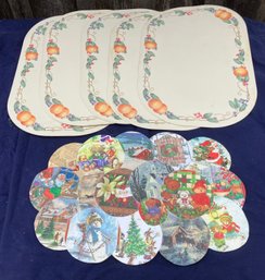 Five Corelle Placemats & One Christmas Placemat