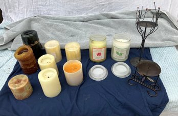 Assortment Of Candles & Holders