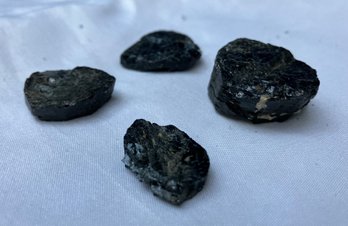 Lot Of Four Black Tourmaline Pieces
