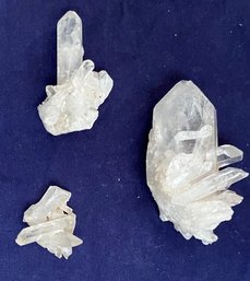Quartz Crystal Cluster Lot. Largest Piece Weighs 6.2 Ounces
