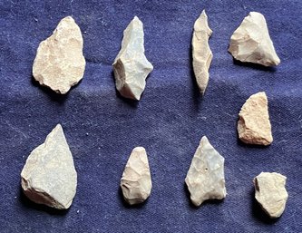 Assortment Of Eight Archaic Period Tools And/Or Arrowheads