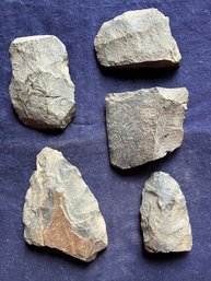 Assortment Of Five Large Paleo-Indian/Archaic Period Blade Fragments
