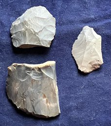 Three Archaic/Woodland Period Repurposed Broken Projectile Points