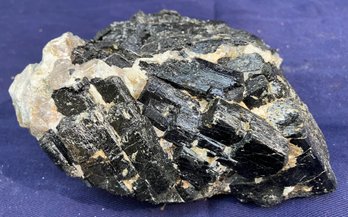 New Hampshire Schorl Tourmaline Crystal Cluster In Quartz & Felspar Matrix 2 Pounds