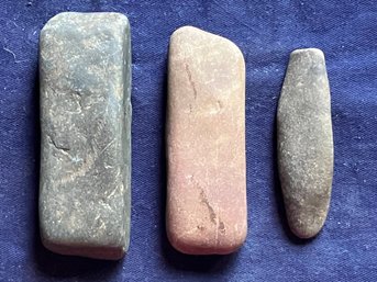 Assortment Of Three Archaic/Woodland Period Grinding/Sharpening Stones