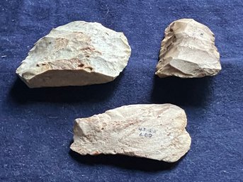 An Assortment Of Three Large Stone Tool Fragments