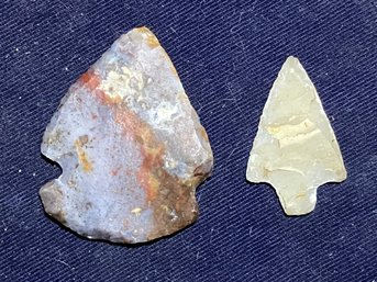 Two Nice Projectile Points From The Archaic/Woodland Period