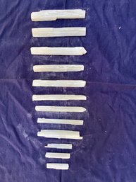 Lot Of Twelve Selenite Sticks/Wands