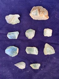 Lot Of Ten New Hampshire William Wise Mine Fluorite Pieces. Total Weight 1.7 Ounces