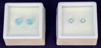 Two Matched Pairs.  Of Sky Blue Topaz