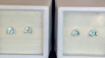 Two Matched Pairs Of Sky Blue Topaz