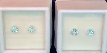 Two Matched Pairs Of Sky Blue Topaz