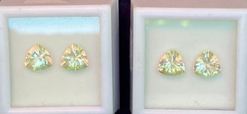 Two Matched Pairs Of Yellow Labradorite