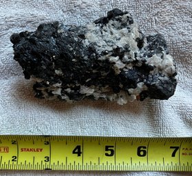 Black Andradite Garnet With Galena