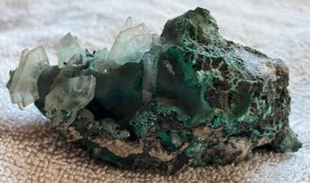 Malachite With Barite Crystals
