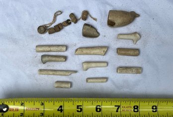 Clay Pipe Pieces And Beads