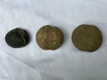 Three Native American Hammer Stones (Pecked)