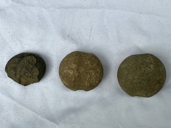 Three Native American Hammer Stones