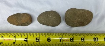 Three Native American Hammer Stones (Pecked)
