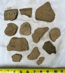Assortment Of Native American Pottery Shards From The Woodland Period