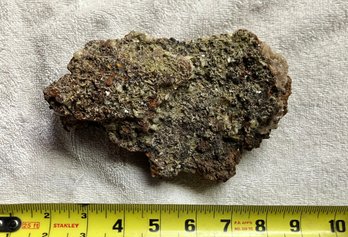 Large Barite And Calcite In Iron Oxide Matrix